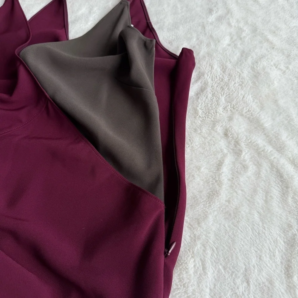 Tome NWOT Collective Two Color Asymmetrical Sleeveless Midi Dress M (8)